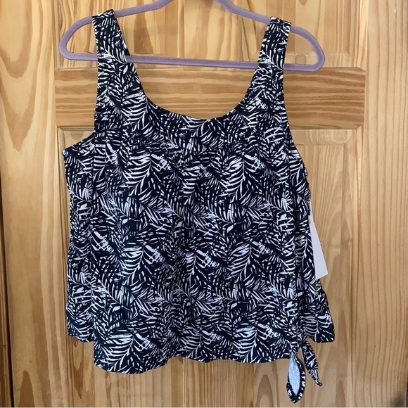 Swimsuits for All Side Tie Blouson Tankini Top Size 20 - Picture 2 of 8